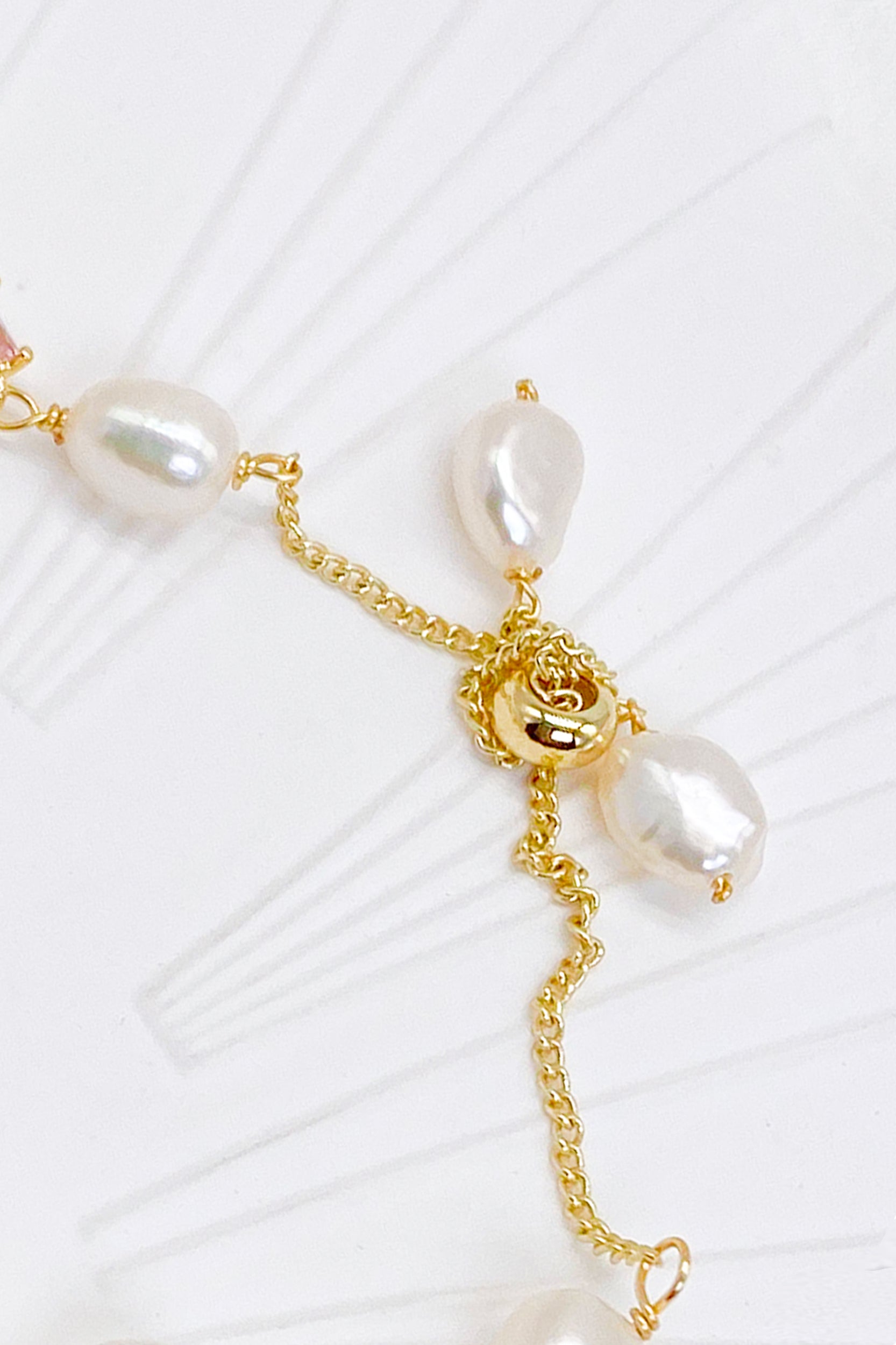 Isadora 18K Gold-Filled Multi-Color Gemstones Pearl Bracelet