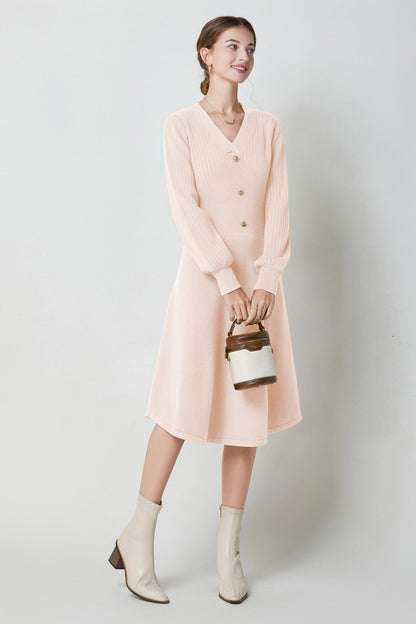 SKYENicolaV-neckPuffSleeveStretchKnitMidiDress_0015s_0011_Pink