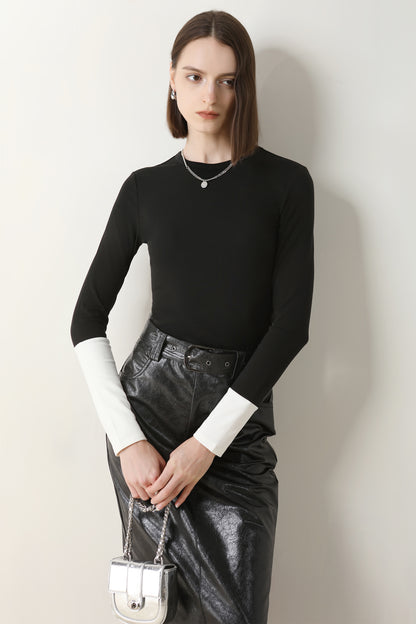 Nika Crew Neck Stretchy Long Sleeve Top