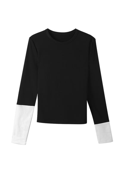 Nika Crew Neck Stretchy Long Sleeve Top