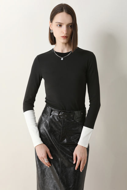 Nika Crew Neck Stretchy Long Sleeve Top