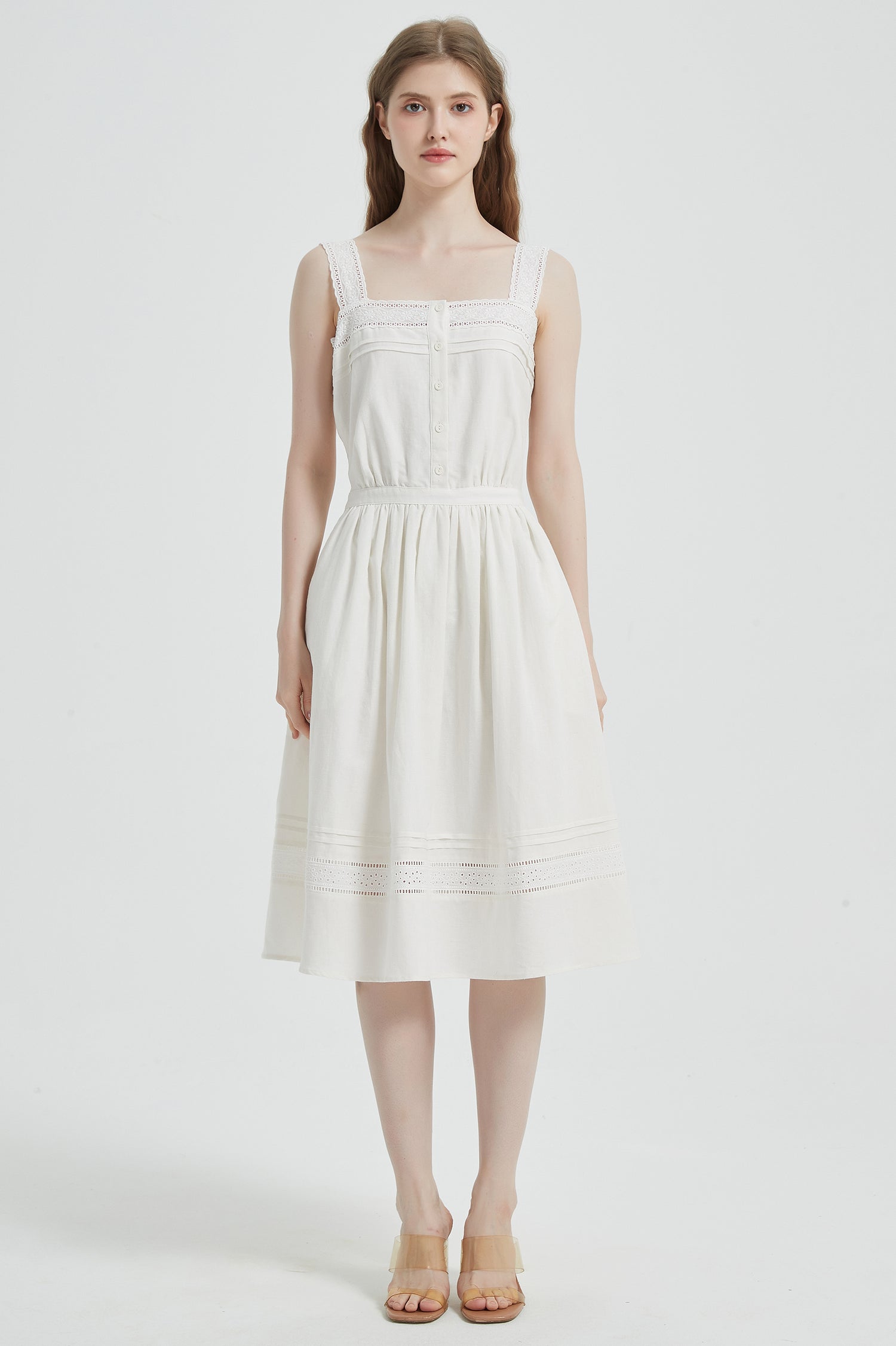 Selene Embroidered Eyelet Cotton Dress