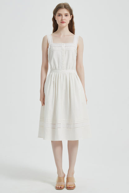 Selene Embroidered Eyelet Cotton Dress