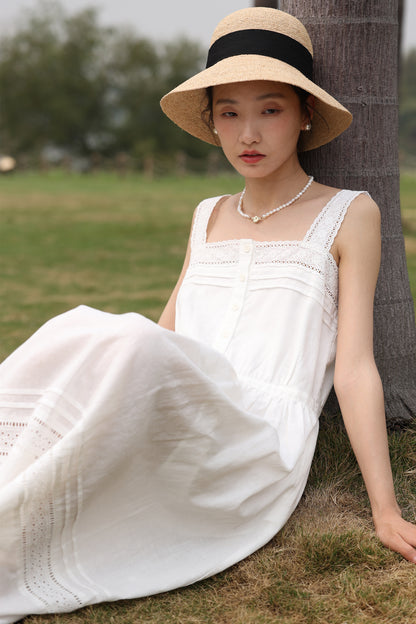 Selene Embroidered Eyelet Cotton Dress