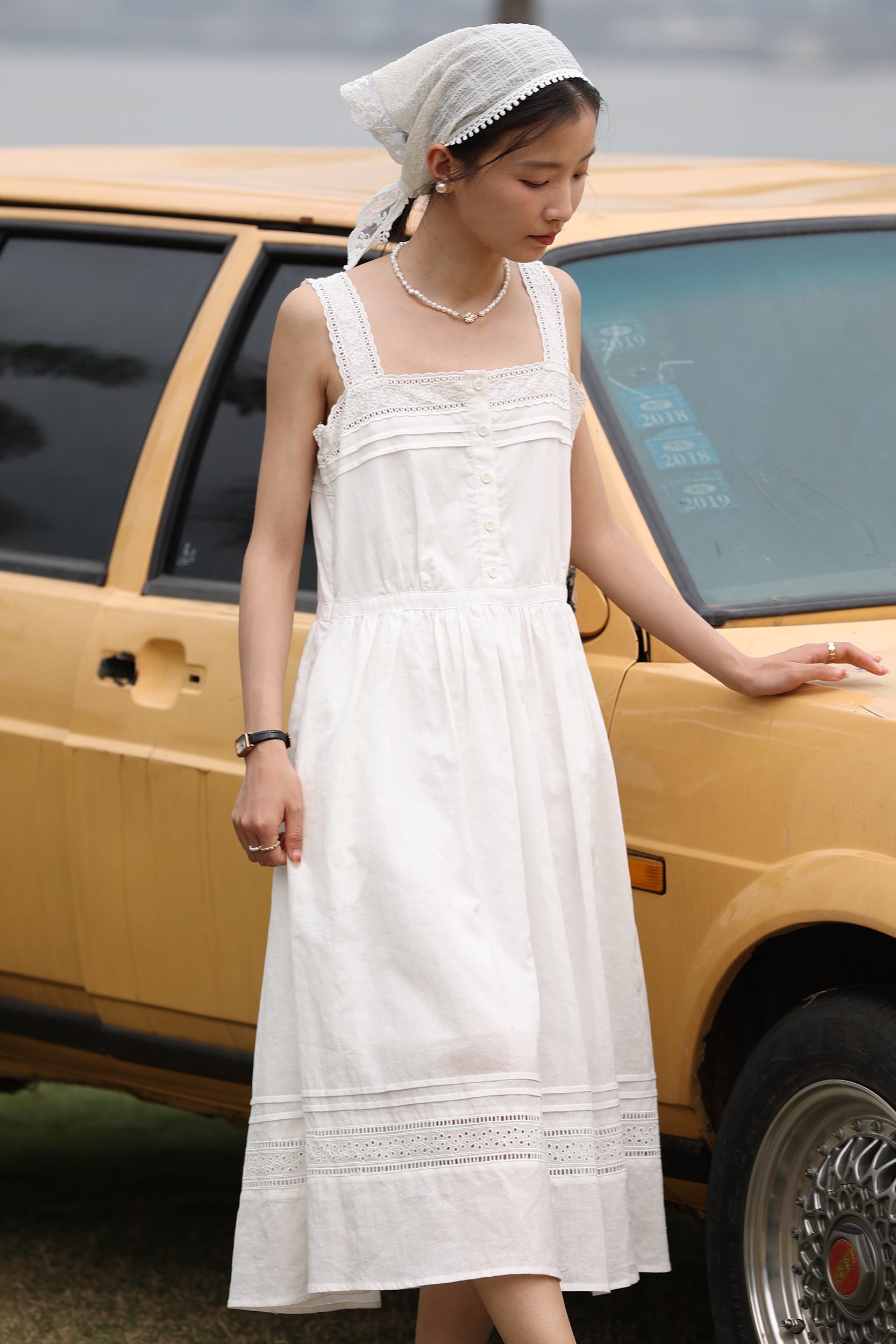 Selene Embroidered Eyelet Cotton Dress