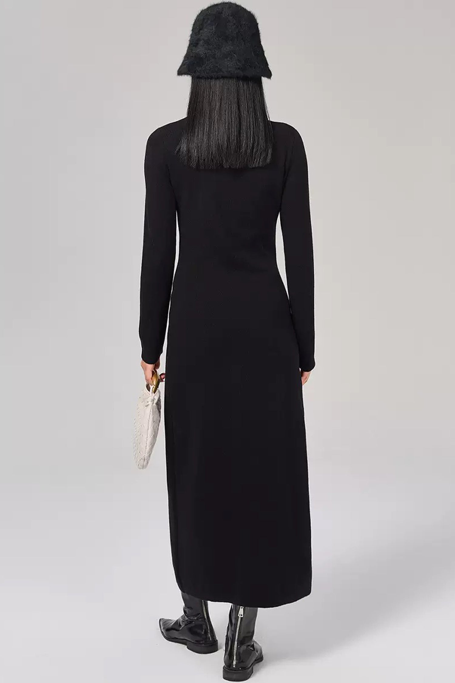 SKYE | Silas Merino Wool Long Sleeve Midi Dress | Sustainable Capsule Wardrobe Black / One Size SKYE | Silas Merino Wool Long Sleeve Midi Dress | Sustainable Capsule Wardrobe Black / One Size
