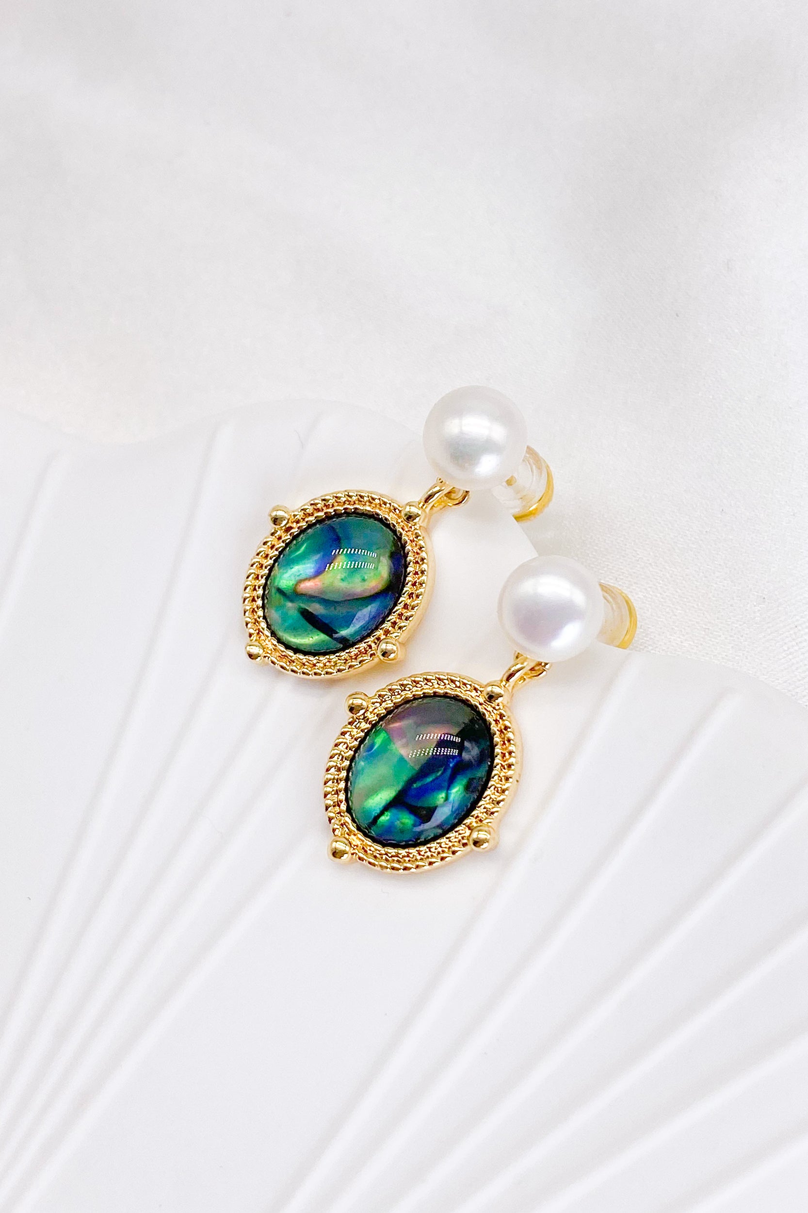 Viola Abalone Pearl Drop Earrings