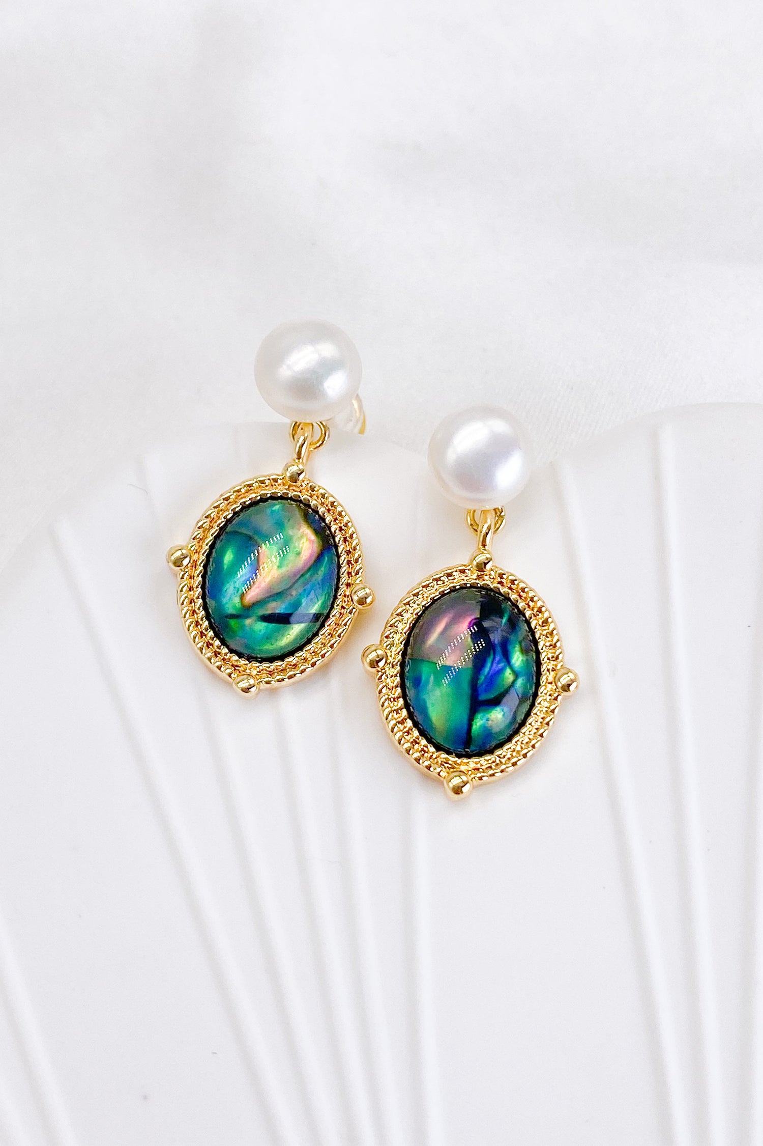 Viola Abalone Pearl Drop Earrings