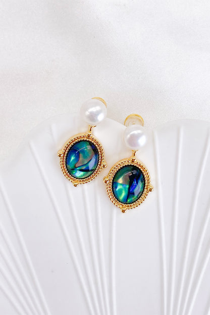 Viola Abalone Pearl Drop Earrings