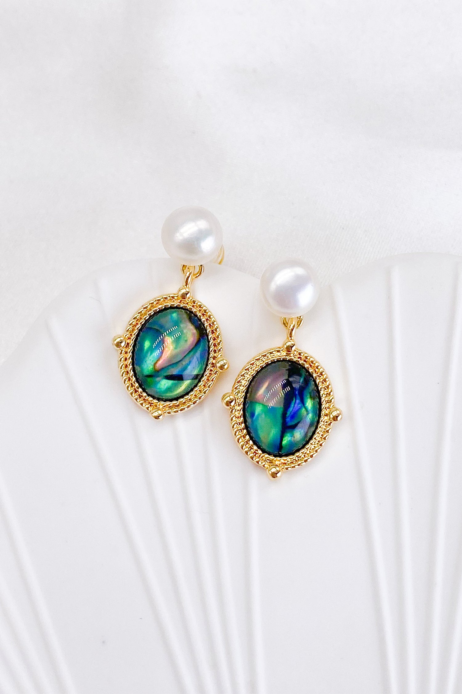 Viola Abalone Pearl Drop Earrings