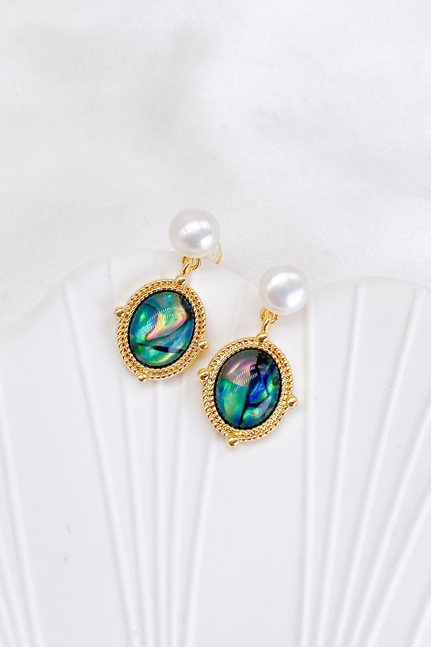 Viola Abalone Pearl Drop Earrings