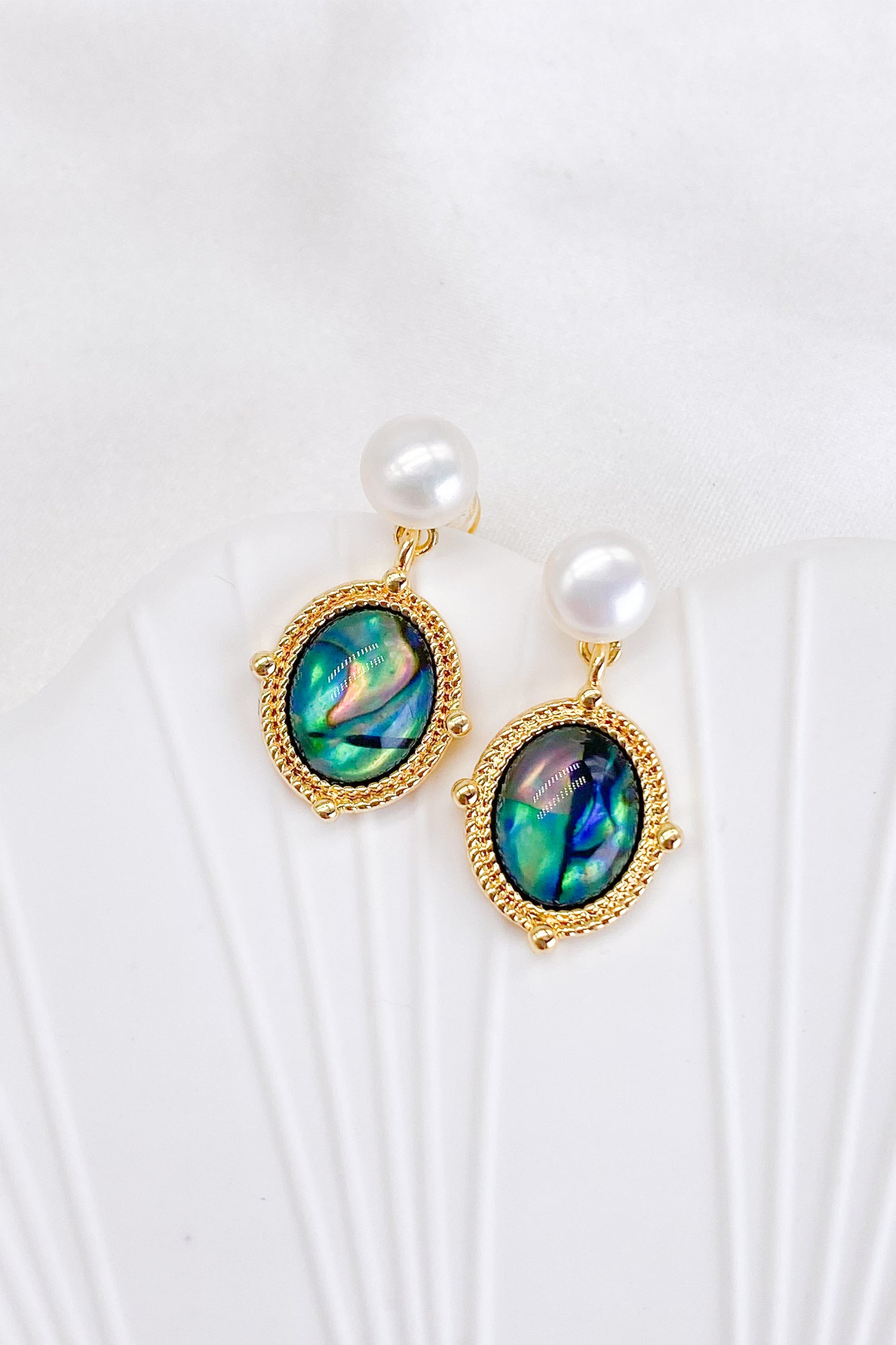 Viola Abalone Pearl Drop Earrings