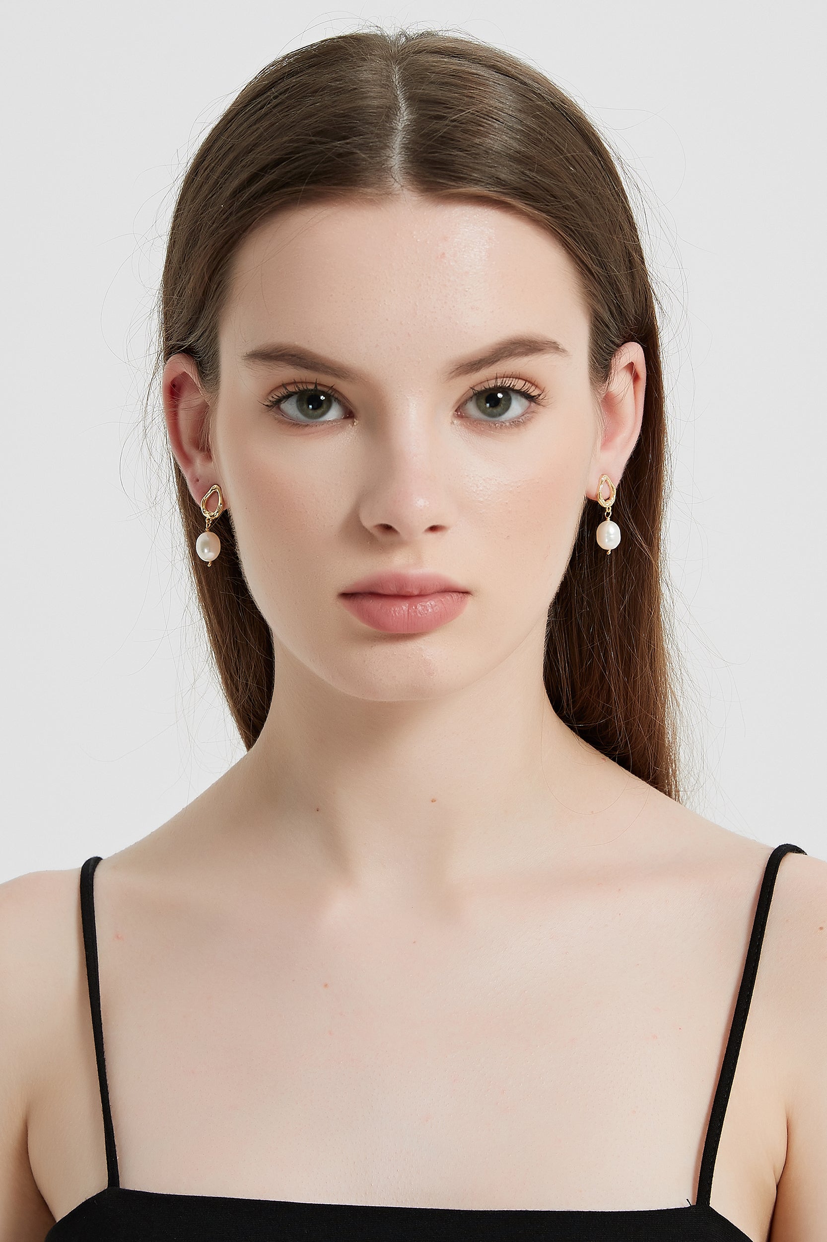 Zephyrine 18K Gold-Filled Hoop Pearl Drop Earrings