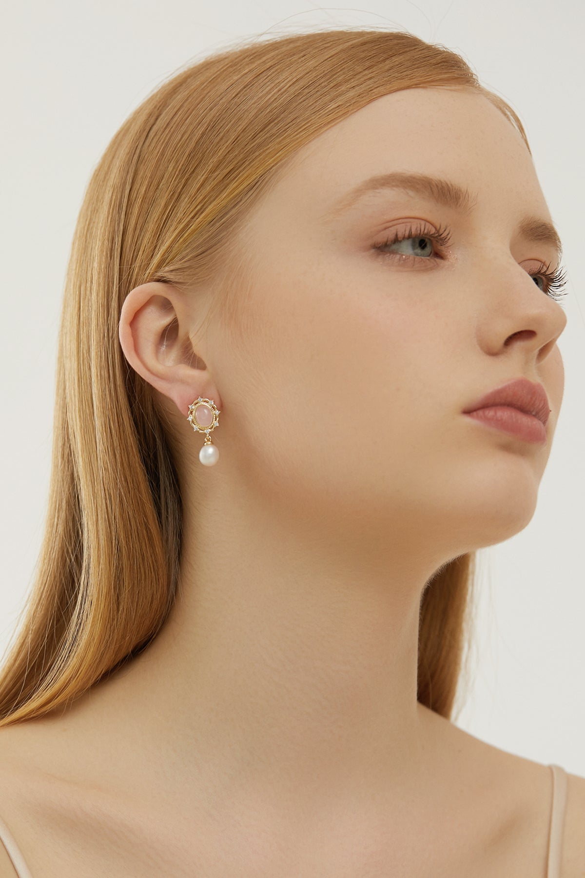 Bella Rose Quartz Filigree Pearl Drop Earrings 8