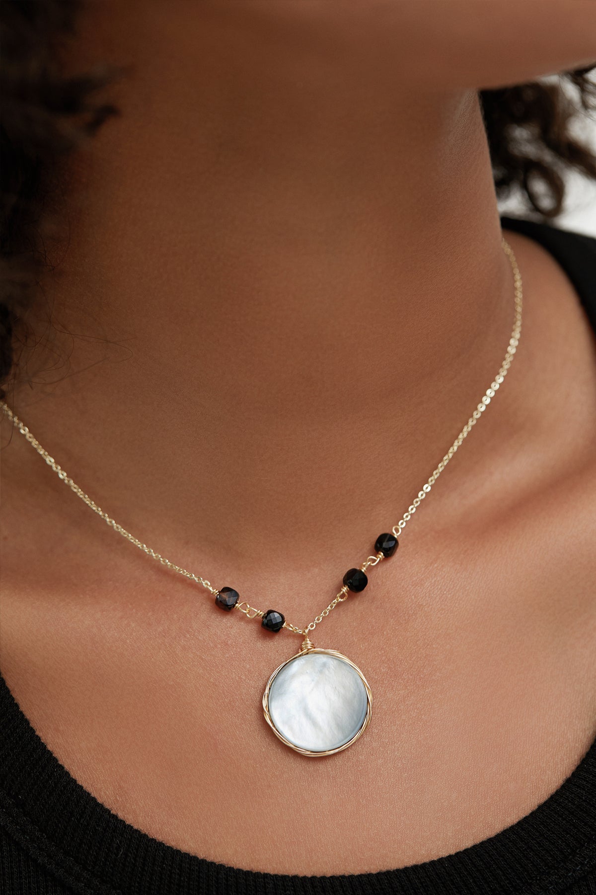 Nevaeh Grey Mother of Pearl Necklace 1