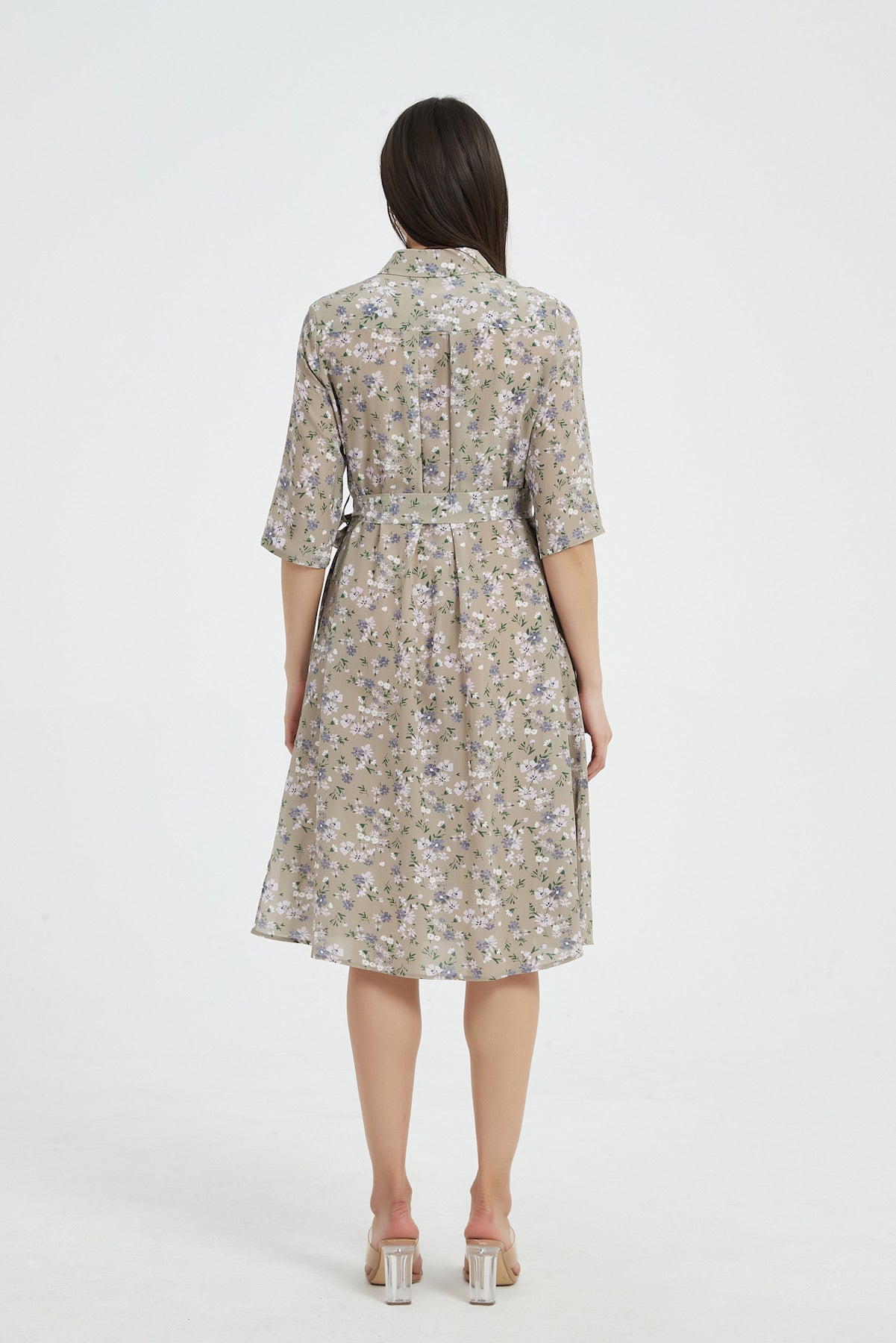 Aerin Floral Washable Silk Shirt Dress SKYE