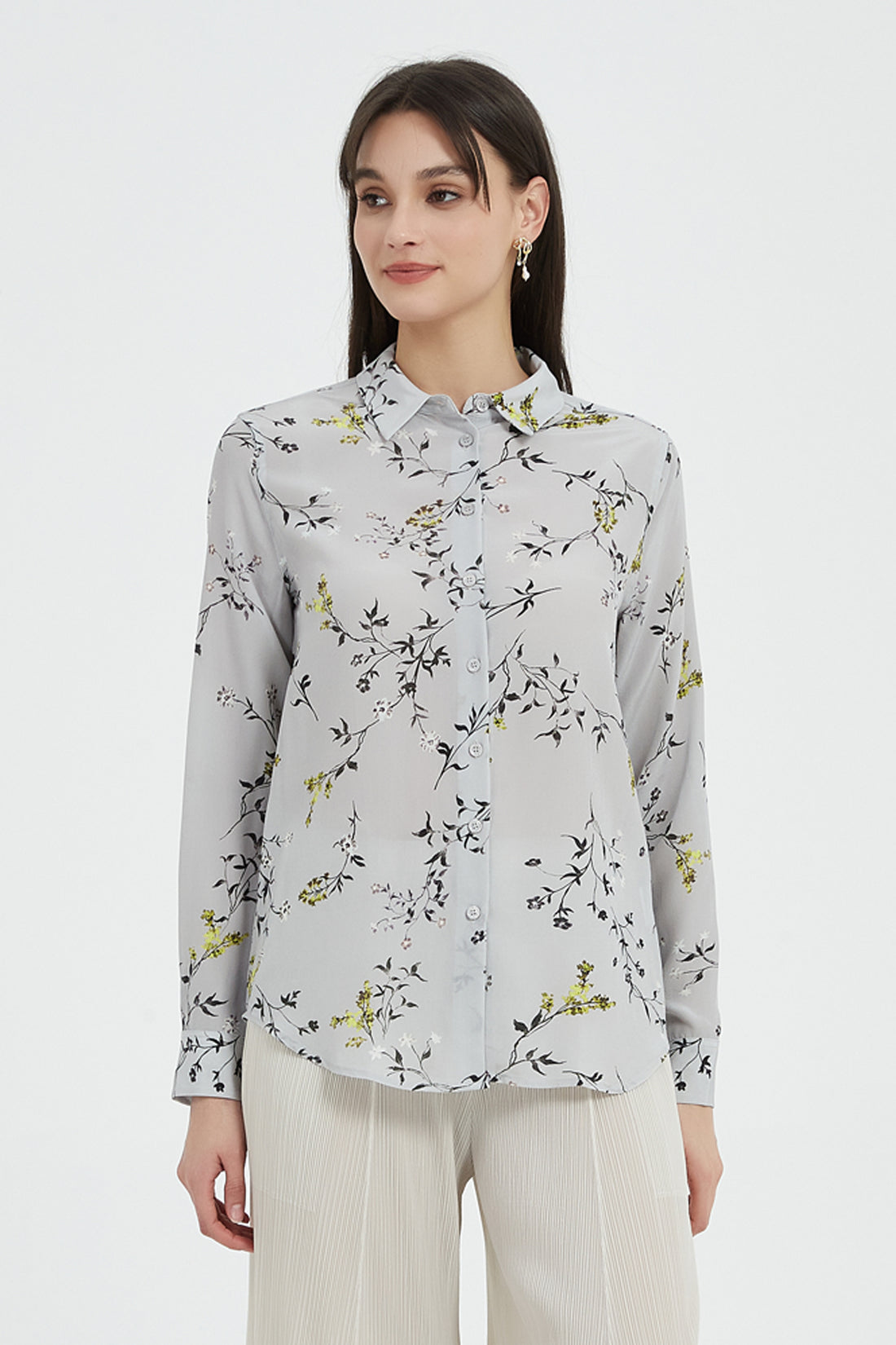 SKYE Evangeline Floral Washable Silk Shirt5