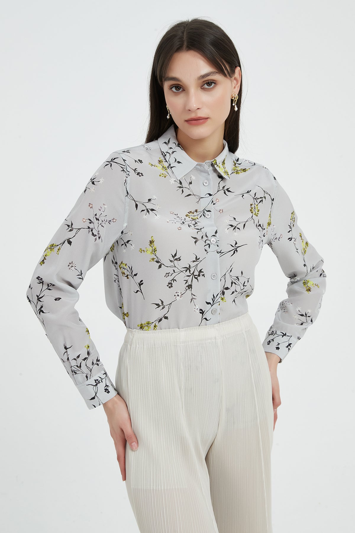SKYE Evangeline Floral Washable Silk Shirt8