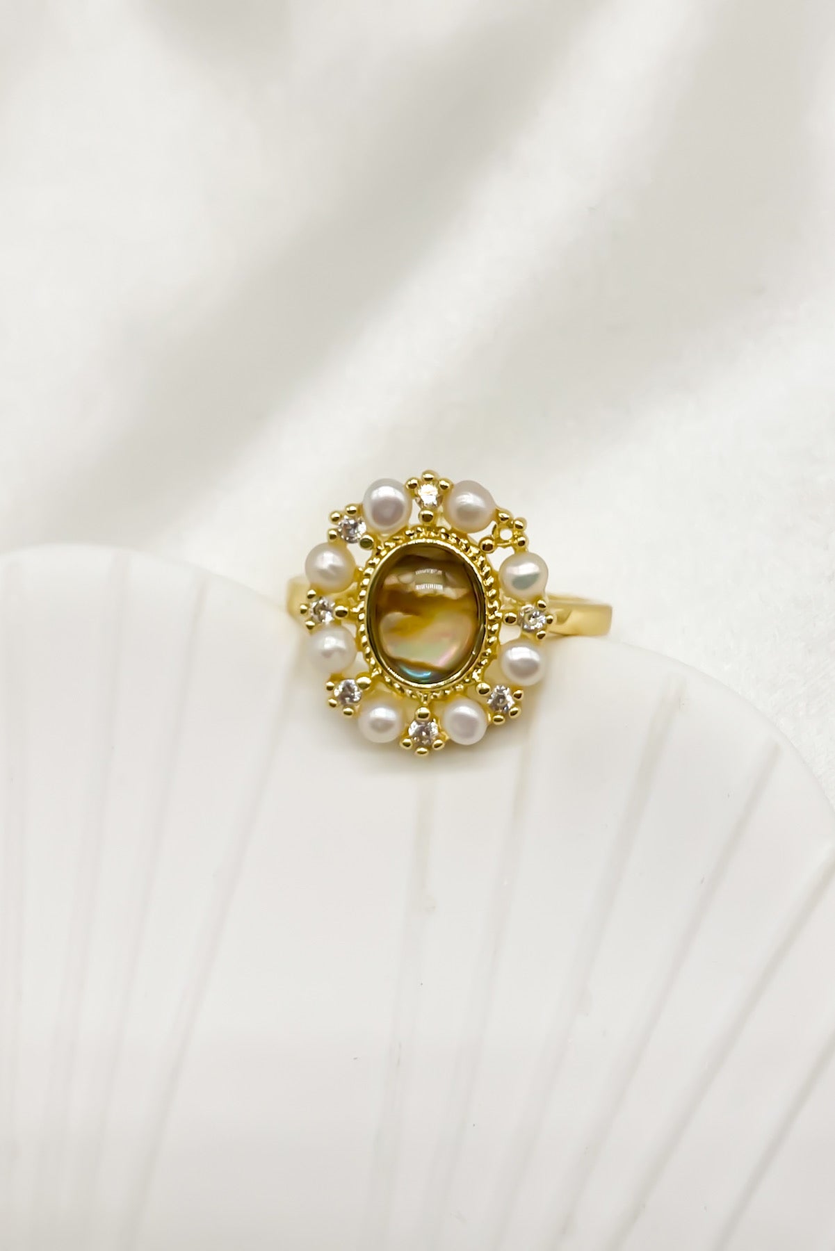 SKYE Eve Abalone Pearl Adjustable Ring 2