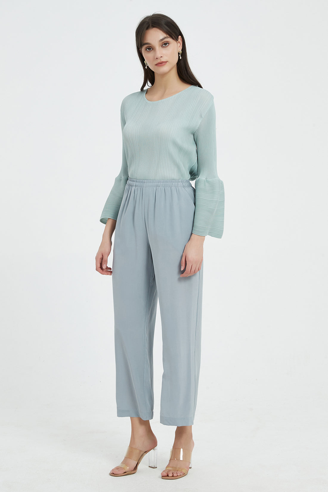 SKYE Faye Washable Silk Pants Light Blue2