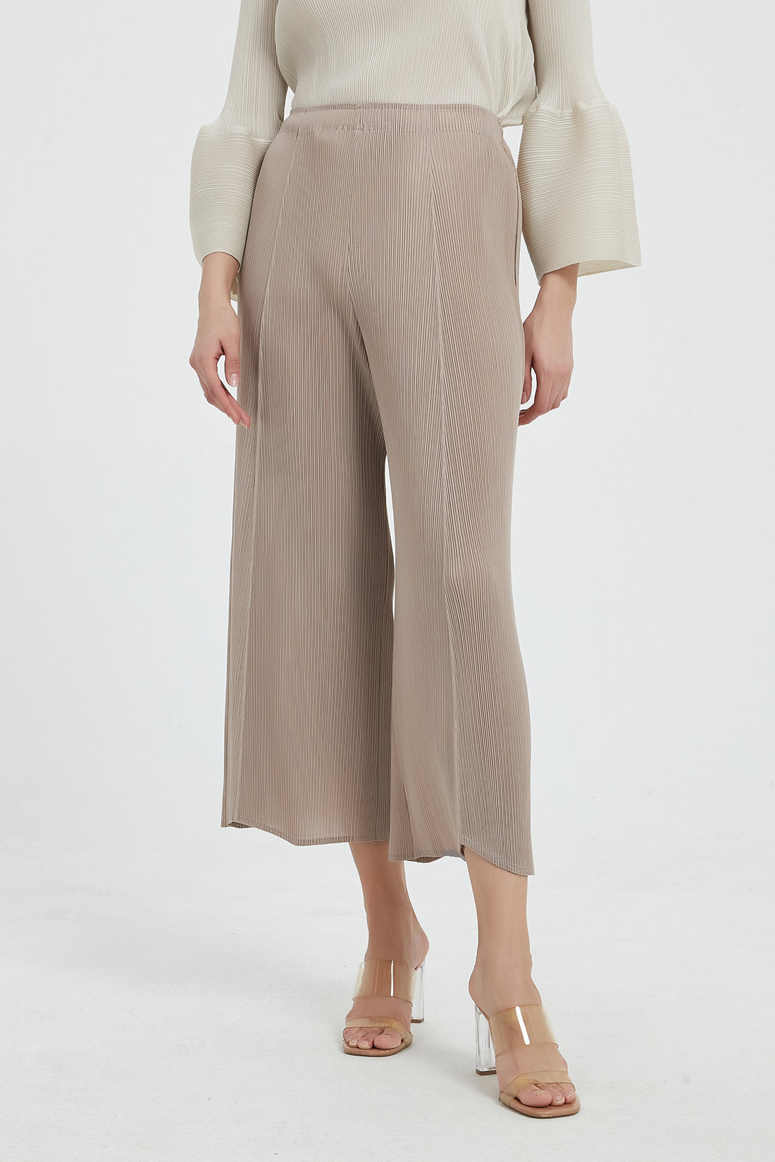 SKYE Faye Washable Silk Pants Taupe 1