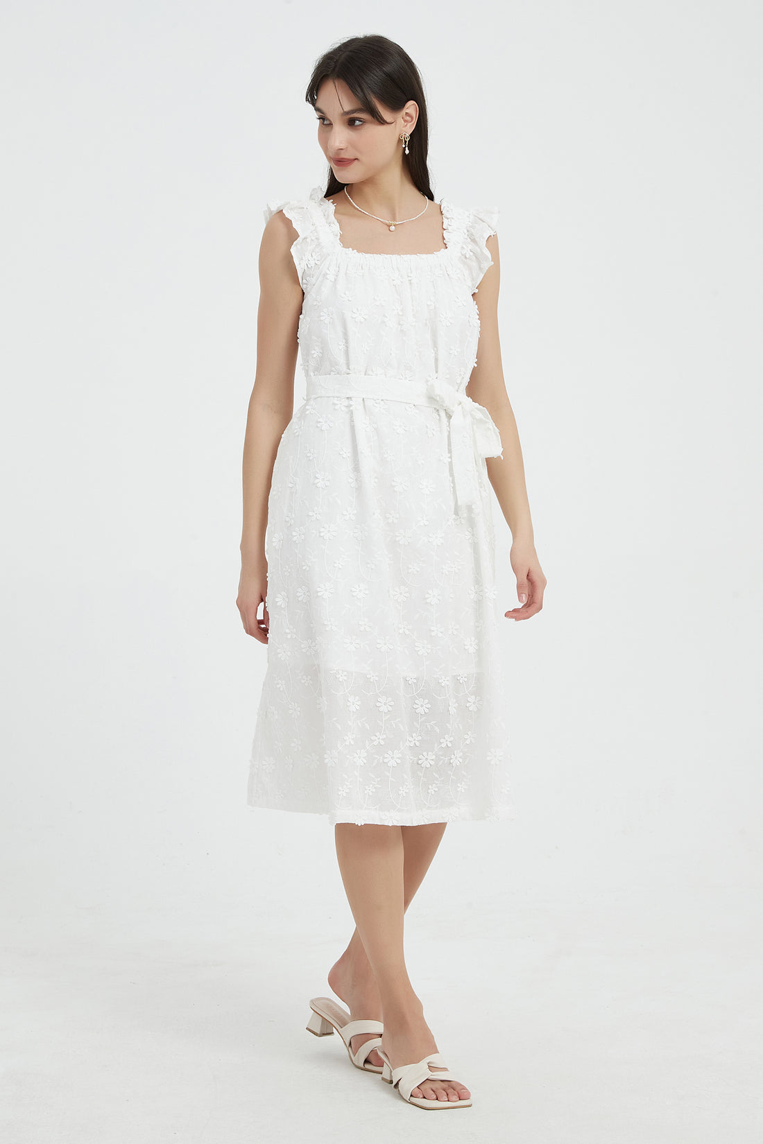 SKYE Juliet Cotton Floral Embroidered Dress4