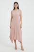SKYE Katherine Asymmetric Hem Pleated Midi dress pink6