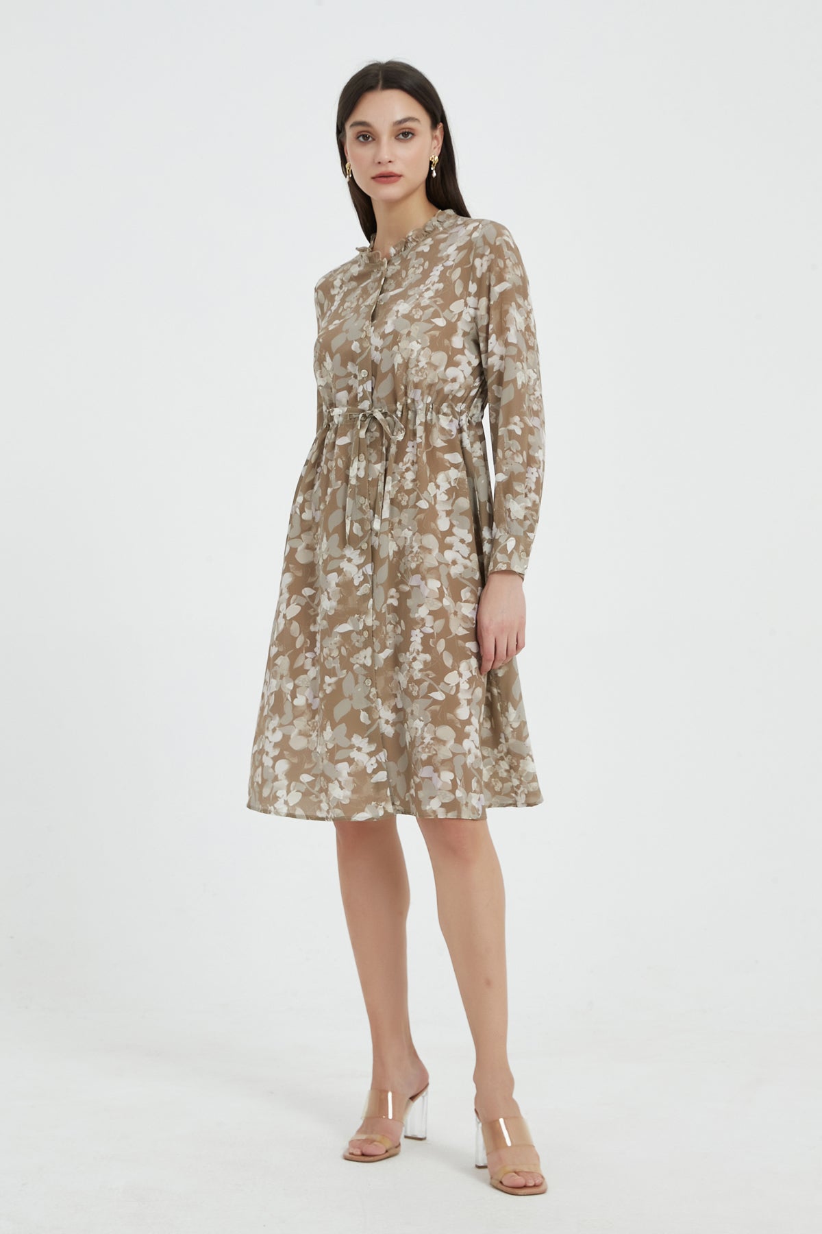 Aerin Floral Washable Silk Shirt Dress SKYE