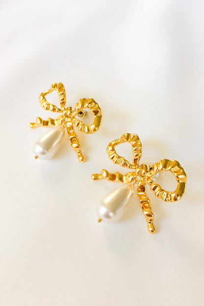 SKYE San Francisco SF California shop ethical sustainable modern chic designer women jewelry Anissa 18K Gold Bow Earrings
