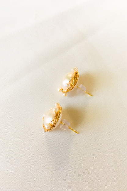 SKYE San Francisco SF California shop ethical sustainable modern chic designer women jewelry Aurorette 18K Gold Freshwater Pearl Earrings 2