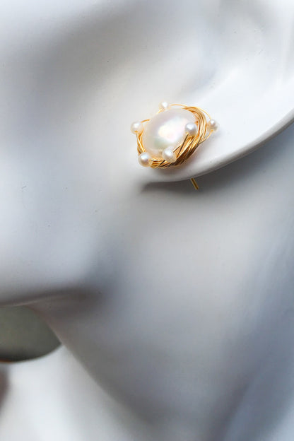 SKYE San Francisco SF California shop ethical sustainable modern chic designer women jewelry Aurorette 18K Gold Freshwater Pearl Earrings 3