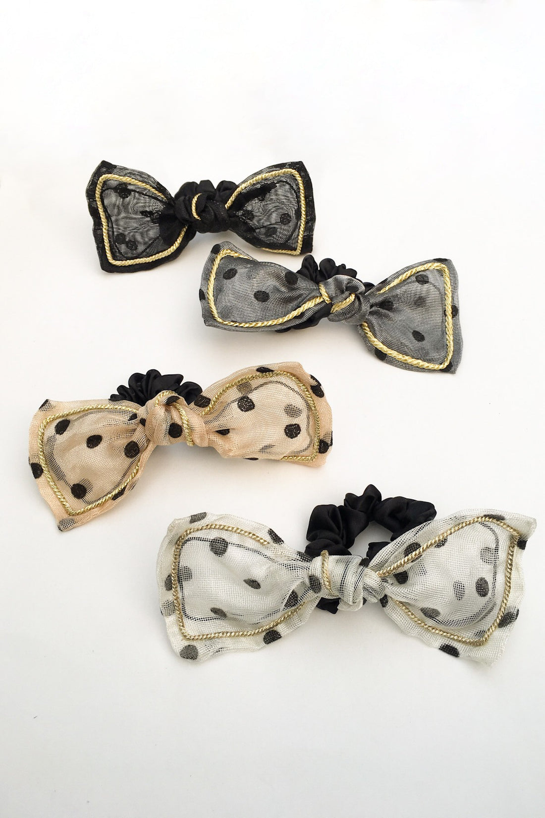 SKYE San Francisco SF California shop ethical sustainable modern chic designer women jewelry Lilla Polka Dot Bow Scrunchie 3