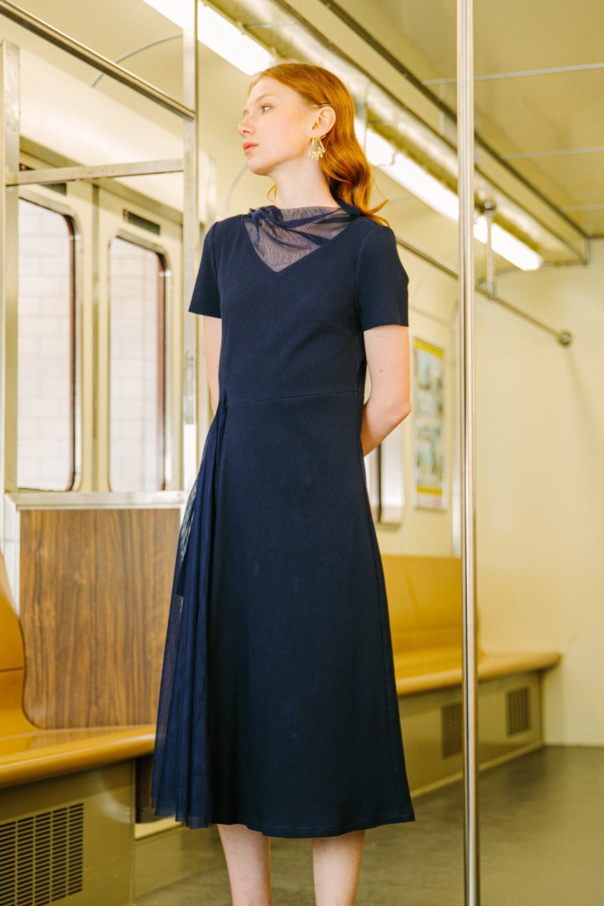 SKYE San Francisco SF California shop ethical sustainable modern minimalist luxury women fashion Corentin Dress Blue 2
