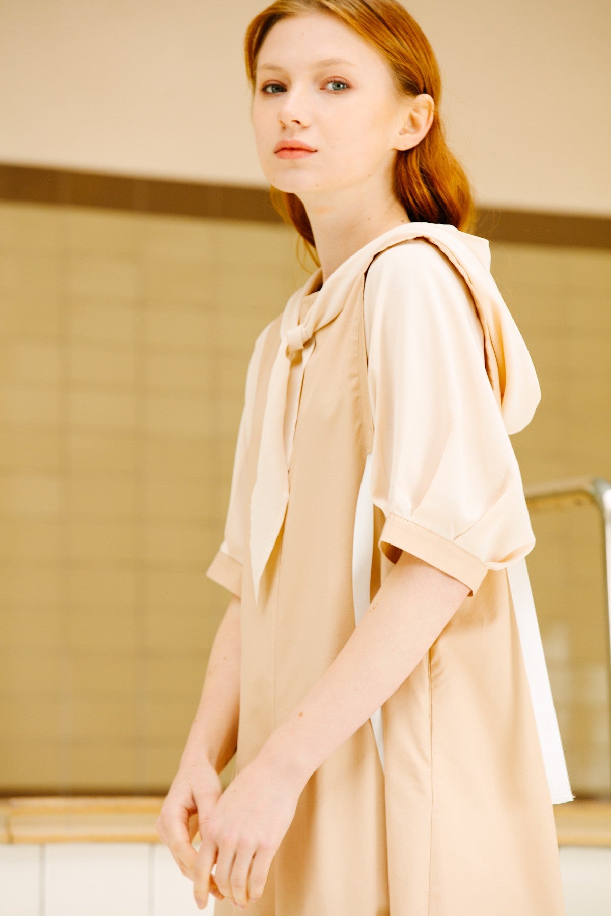 SKYE San Francisco SF California shop ethical sustainable modern minimalist luxury women fashion Enzo Dress beige 6