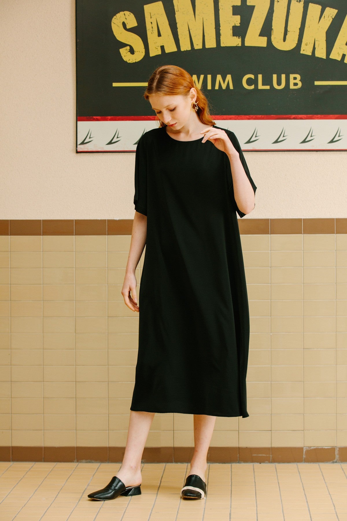 SKYE San Francisco SF California shop ethical sustainable modern minimalist luxury women fashion Lael Dress with Belt black 4