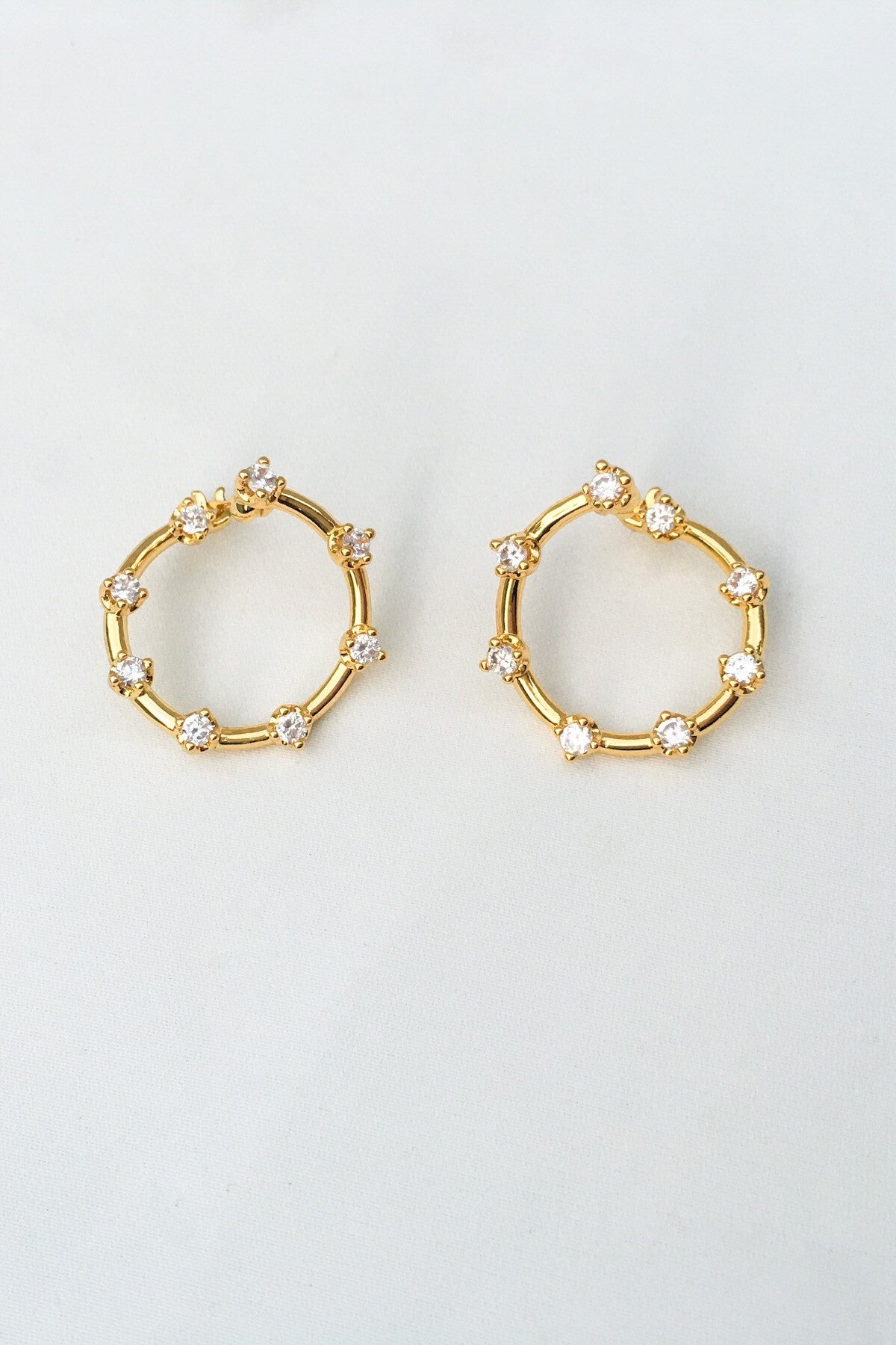 SKYE San Francisco SF California shop ethical sustainable modern minimalist quality women jewelry Leonila 18K Gold Earrings circular diamond 4
