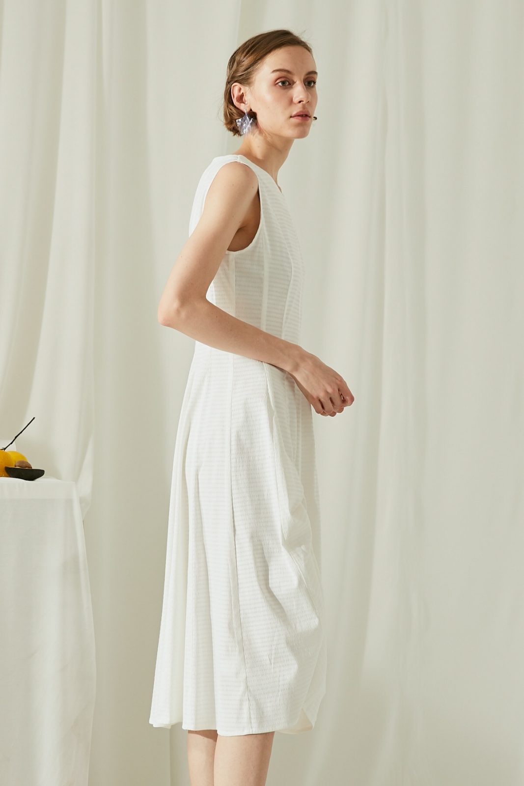 SKYE San Francisco SF ethical modern minimalist quality women clothing fashion Juliette Drawstring Dress white 5