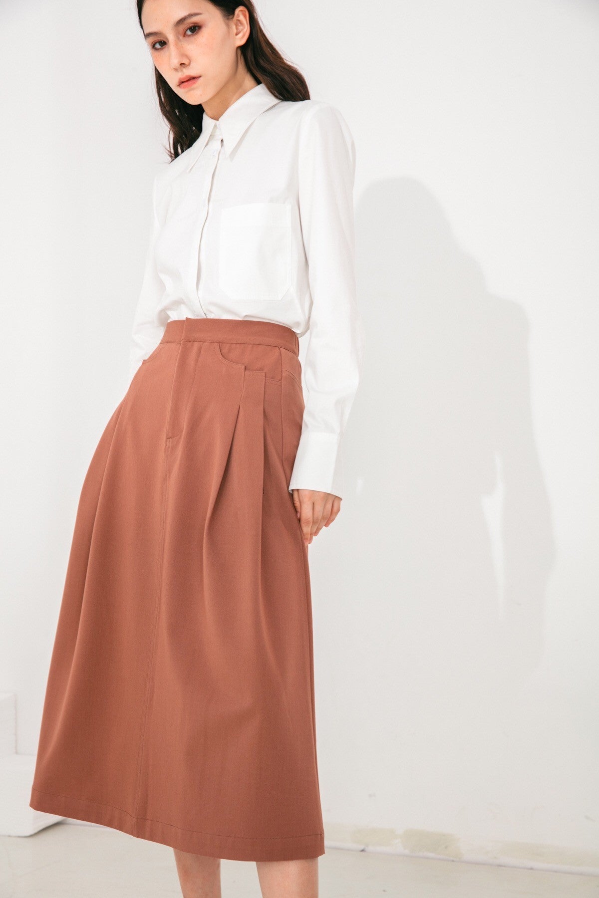 SKYE San Francisco SF shop ethical modern minimalist quality women clothing fashion Audrey Shirt white 2