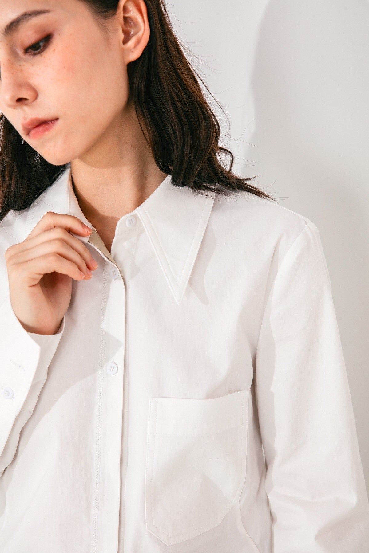 SKYE San Francisco SF shop ethical modern minimalist quality women clothing fashion Audrey Shirt white 5