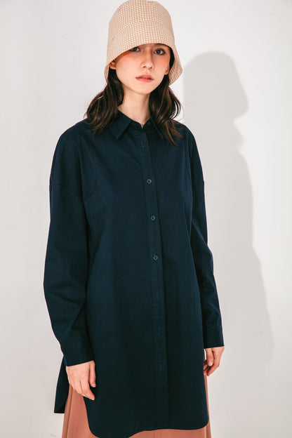 SKYE San Francisco SF shop ethical modern minimalist quality women clothing fashion Brigitte Tunic Shirt blue 3