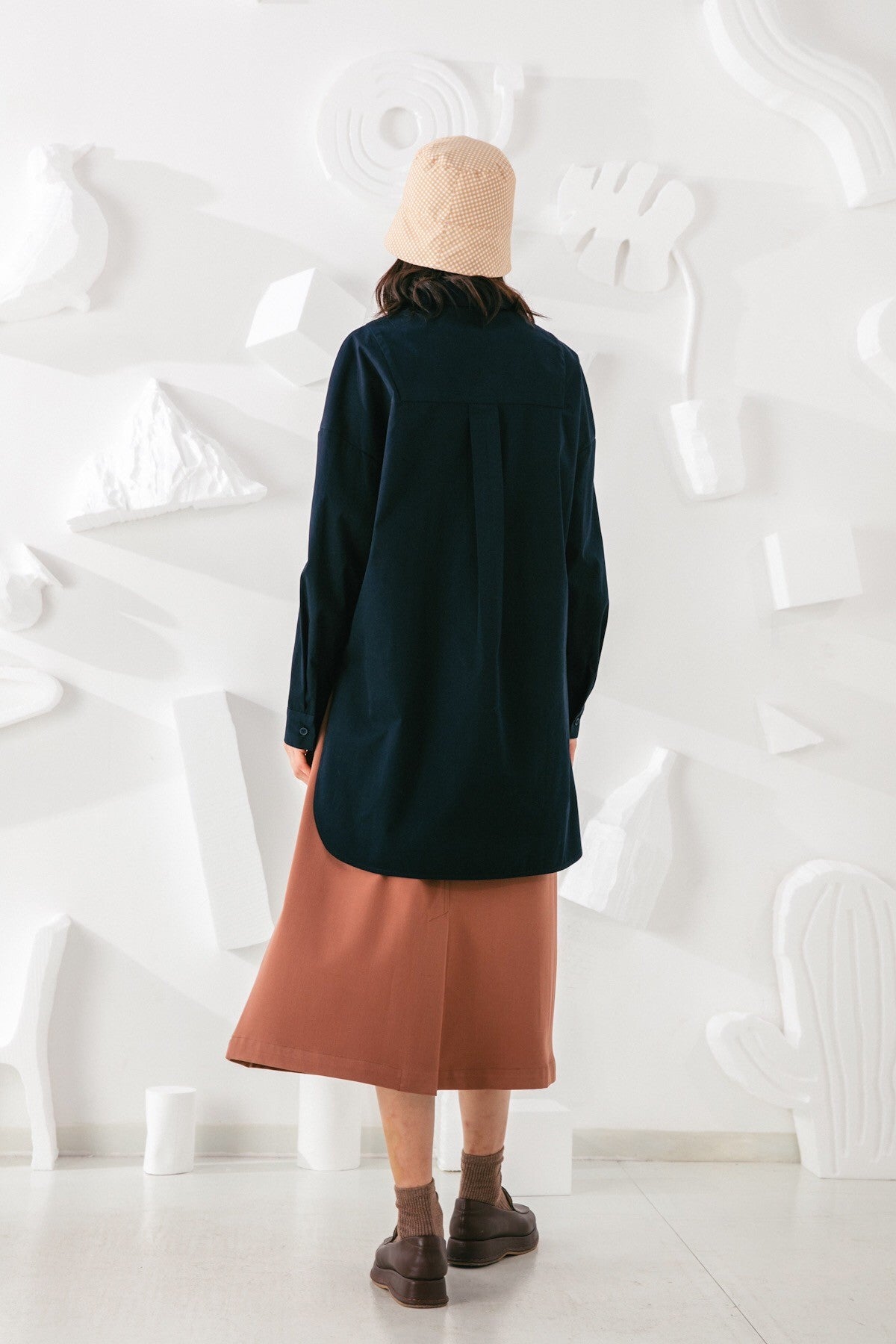 SKYE San Francisco SF shop ethical modern minimalist quality women clothing fashion Brigitte Tunic Shirt blue 4