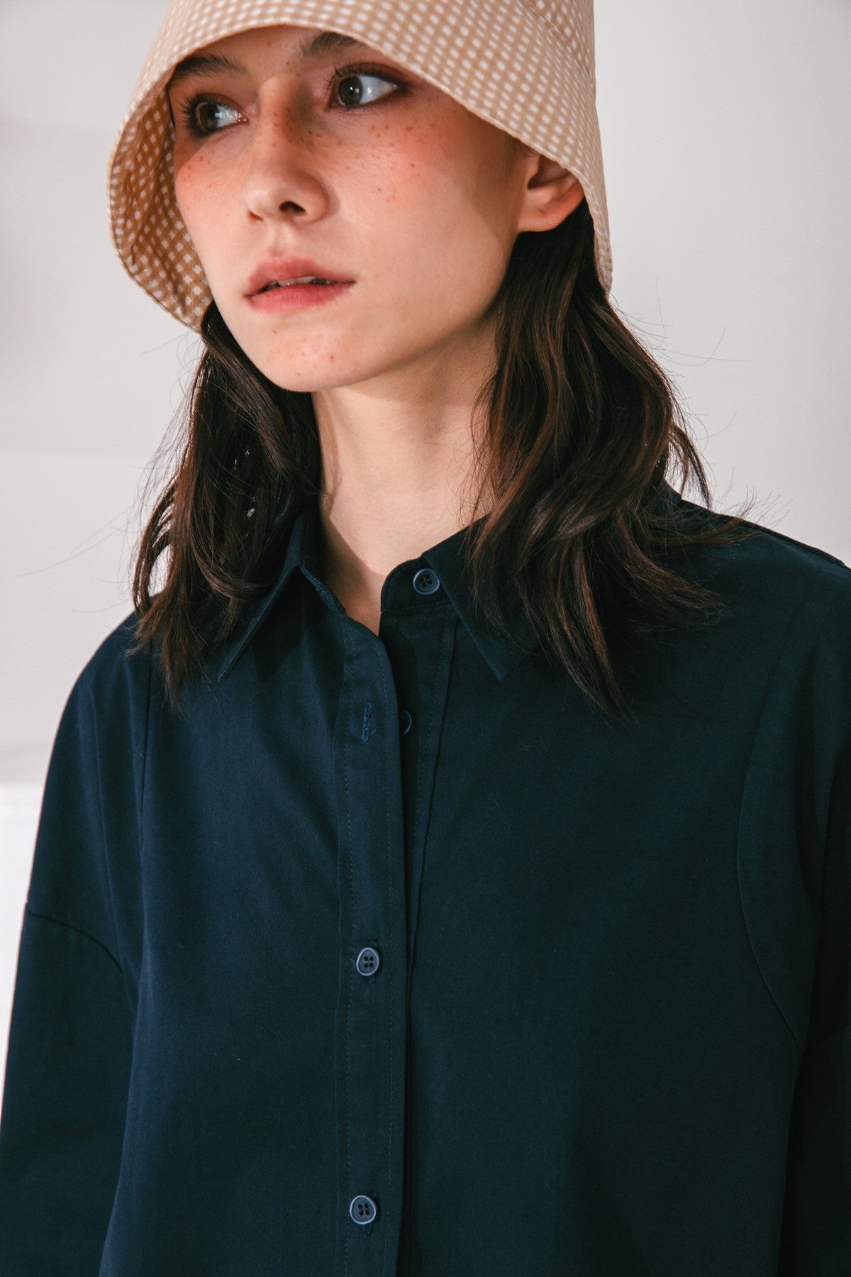 SKYE San Francisco SF shop ethical modern minimalist quality women clothing fashion Brigitte Tunic Shirt blue 6
