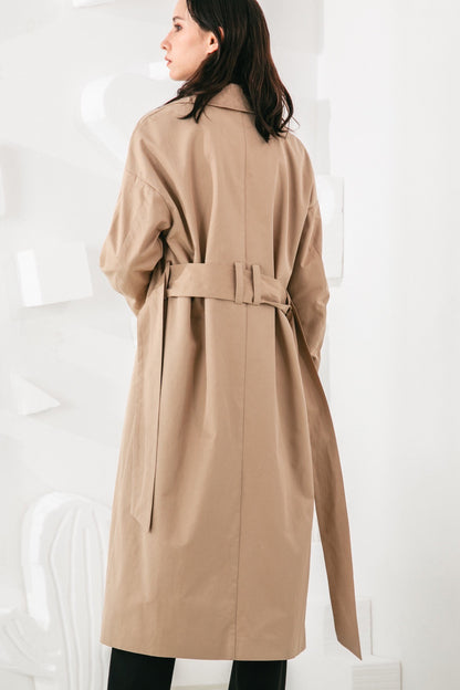 SKYE San Francisco SF shop ethical modern minimalist quality women clothing fashion Coraline Trench Coat beige