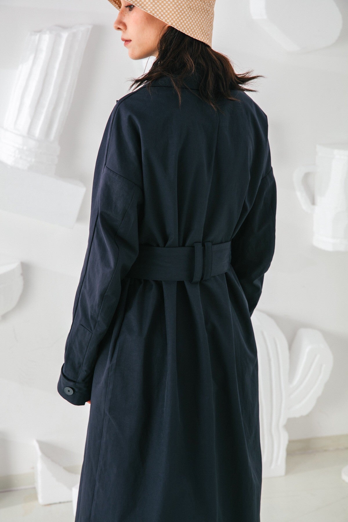 SKYE San Francisco SF shop ethical modern minimalist quality women clothing fashion Coraline Trench Coat blue 4