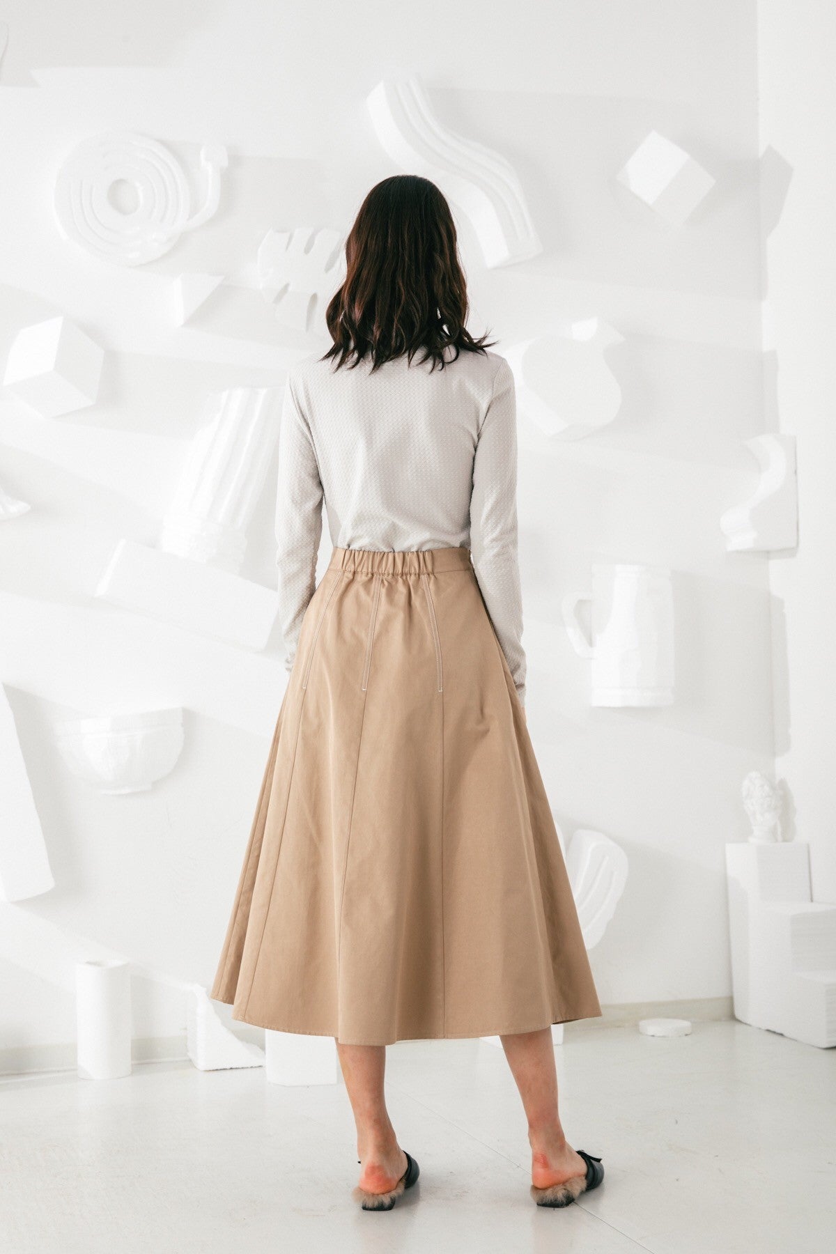 SKYE San Francisco SF shop ethical modern minimalist quality women clothing fashion Jeanne Midi Skirt 4