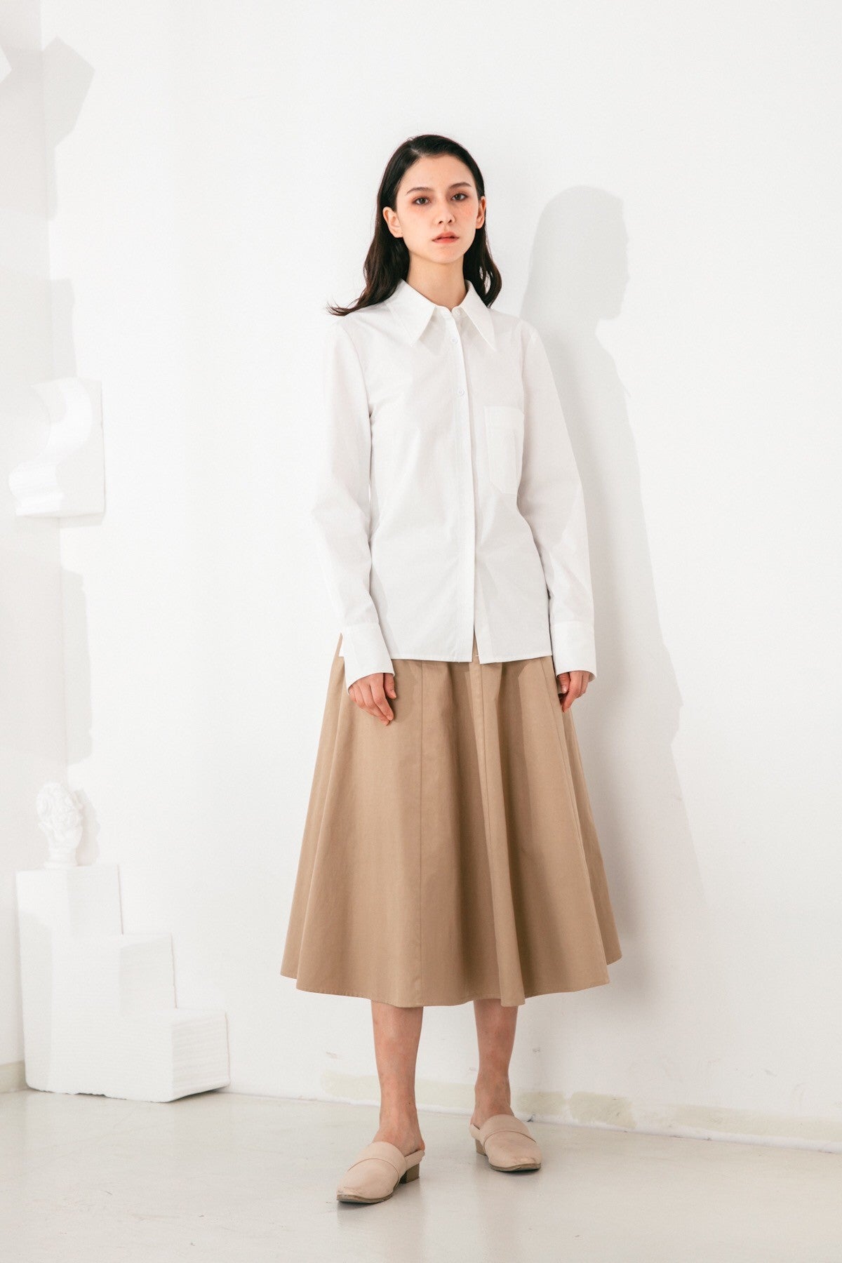 SKYE San Francisco SF shop ethical modern minimalist quality women clothing fashion Jeanne Midi Skirt