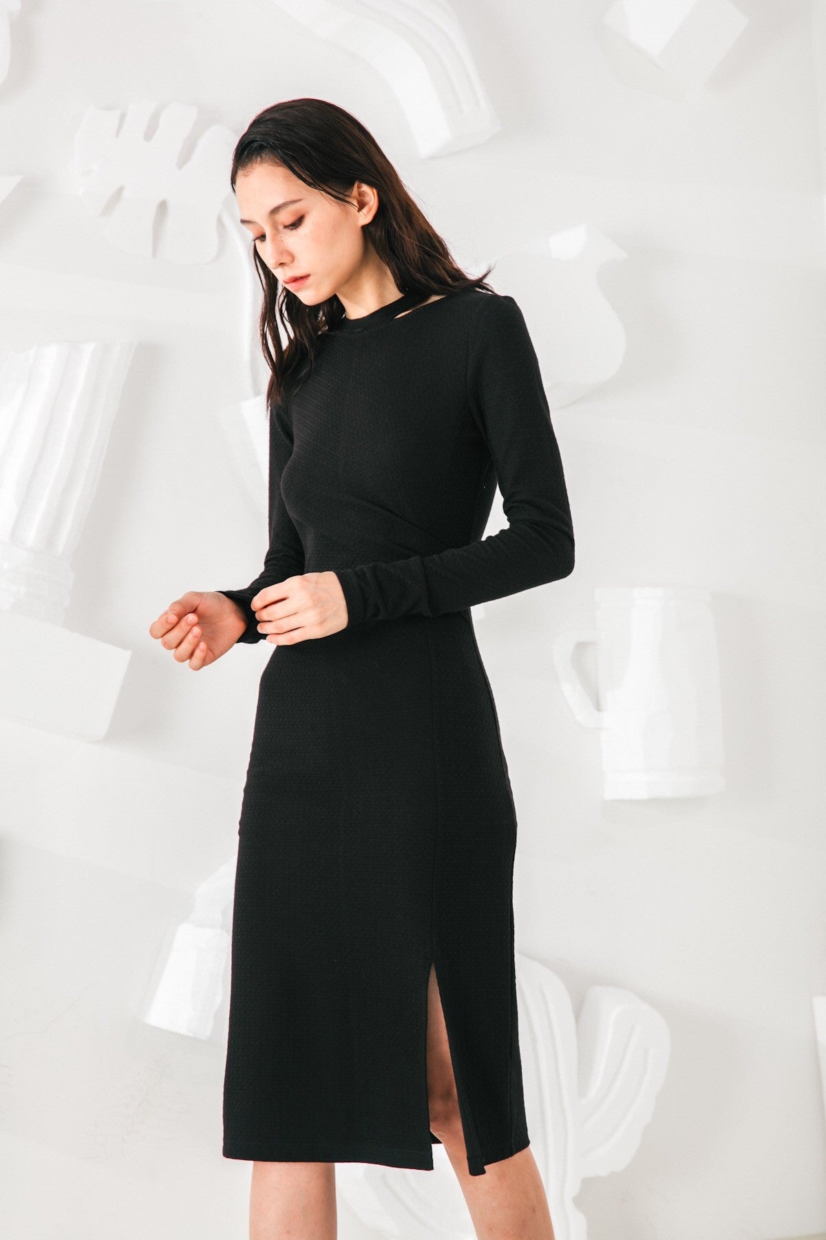 SKYE San Francisco SF shop ethical modern minimalist quality women clothing fashion Mélanie Dress black 3