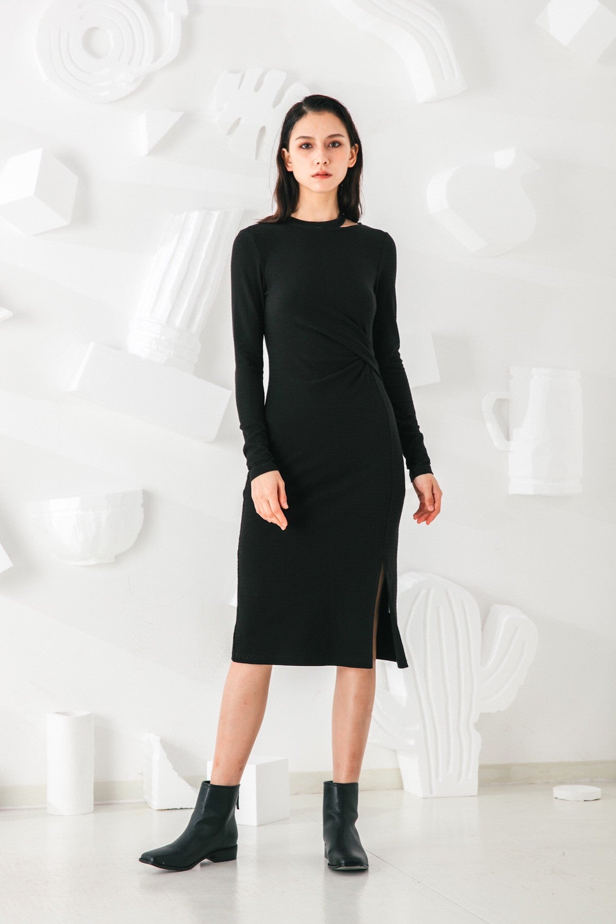 SKYE San Francisco SF shop ethical modern minimalist quality women clothing fashion Mélanie Dress black 4