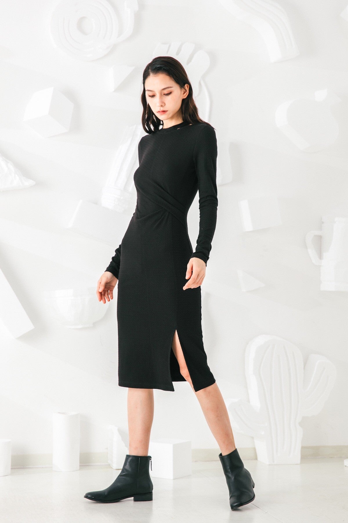 SKYE San Francisco SF shop ethical modern minimalist quality women clothing fashion Mélanie Dress black 5