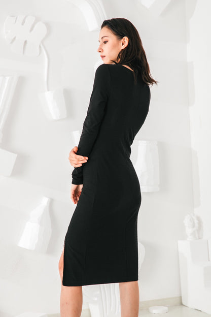SKYE San Francisco SF shop ethical modern minimalist quality women clothing fashion Mélanie Dress black 6